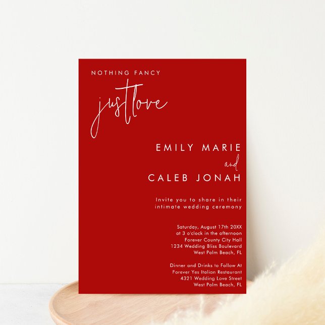 Script Just Liebe Red Intimate Wedding Courthouse Einladung (Von Creator hochgeladen)