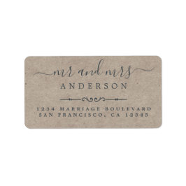 Script Kraft Paper Wedding Rücksendeadresse Adressaufkleber