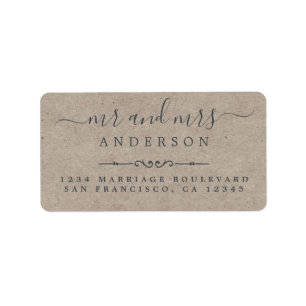 Script Kraft Paper Wedding Rücksendeadresse Adressaufkleber