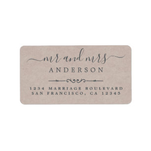Script Kraft Paper Wedding Rücksendeadresse Adressaufkleber