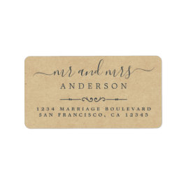 Script Kraft Paper Wedding Rücksendeadresse Adressaufkleber