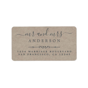 Script Kraft Paper Wedding Rücksendeadresse Adressaufkleber