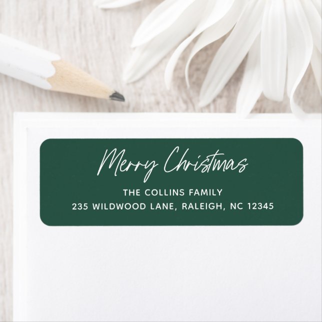Script Lettering Frohe Weihnachts-Rücksendeadresse (Insitu)