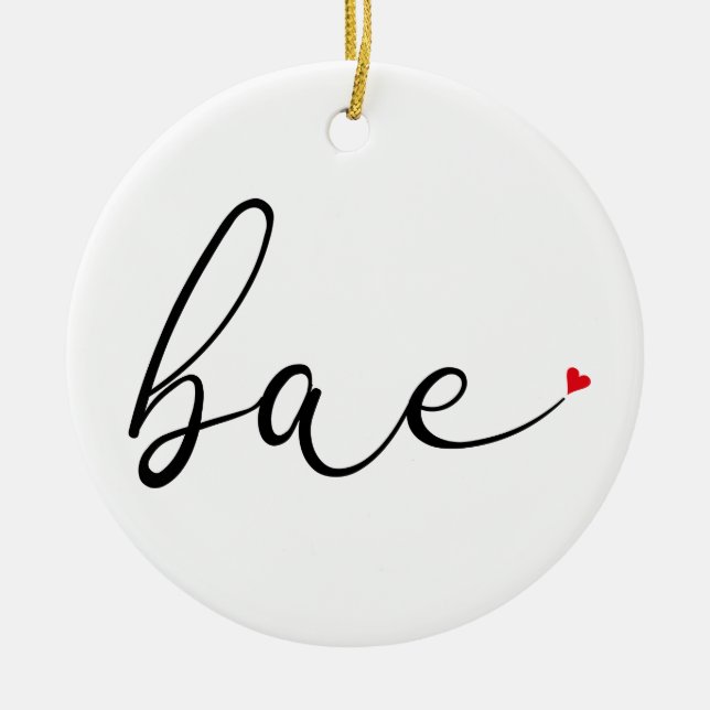 Script-Liebe Heart Bae Definition Keramik Ornament (Vorne)