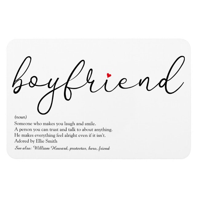 Script Liebe Herz Freund Definition Magnet (Horizontal)