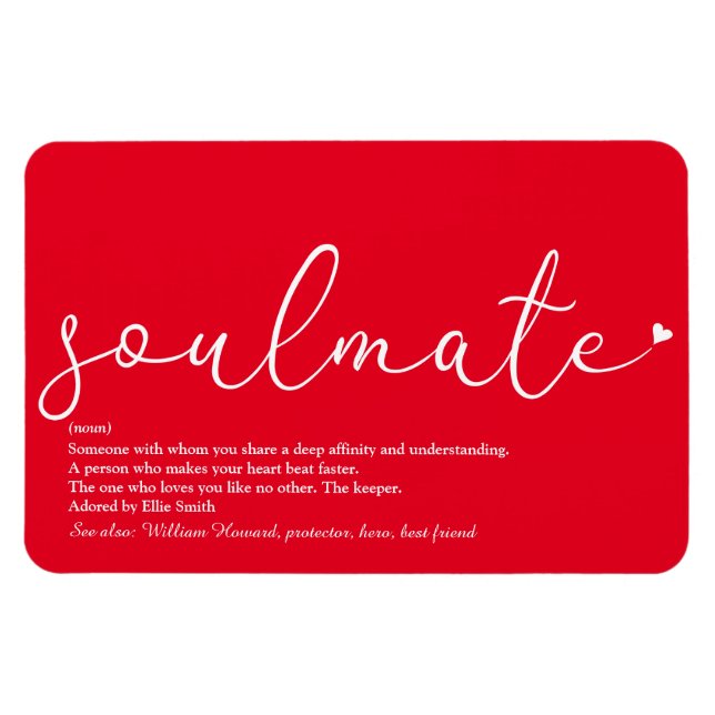 Script-Liebe Herz Soulmate Definition Rot Magnet (Horizontal)