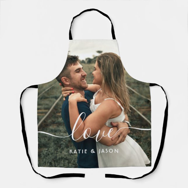 Script-Liebe-Hochzeitsszenario-Foto Schürze (Vorderseite)