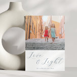 Script-Liebe Light Simple Hanukkah 2 Blue Foto Feiertagskarte<br><div class="desc">Script Liebe Light Simple Hanukkah 2 Blue Foto Holiday Card</div>