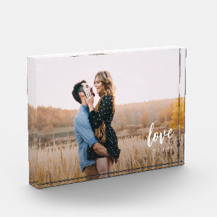 Script-Liebe Personalisierte Paare Fotoblock