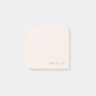 Script Light Blush the Desk of Individuelle Name Post-it Klebezettel