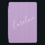Script Lilac Lila Solid Color Personalisierter Nam iPad Pro Cover<br><div class="desc">Niedliches Skript Lilac Lila Solid Color Personalisiert Name iPad Pro Cover</div>