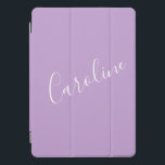 Script Lilac Lila Solid Color Personalisierter Nam iPad Pro Cover<br><div class="desc">Niedliches Skript Lilac Lila Solid Color Personalisiert Name iPad Pro Cover</div>