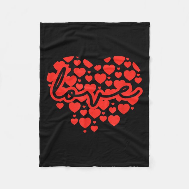 Script Love Heart Of Hearts Valentine's Day  Fleecedecke (Vorderseite)