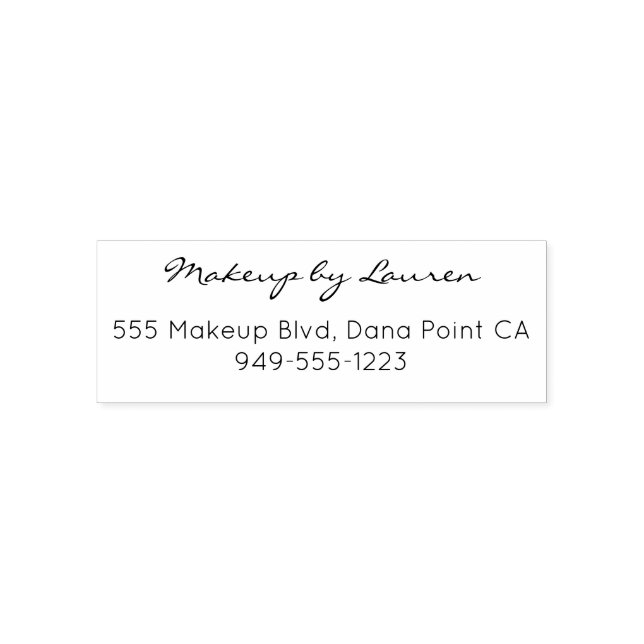 Script Makeup Studio Name Return Address Phone Permastempel (Design)