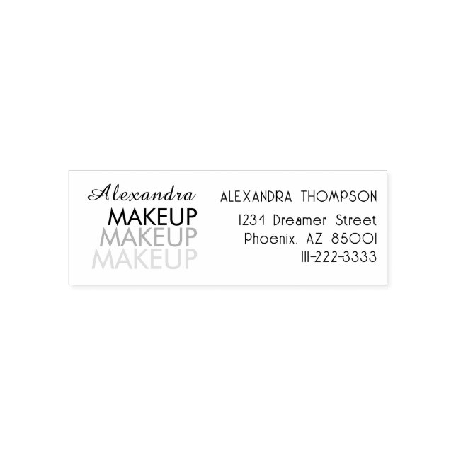 Script Makeup Studio Name Return Address Phone Permastempel (Design)