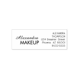 Script Makeup Studio Name Return Address Phone Sel Permastempel
