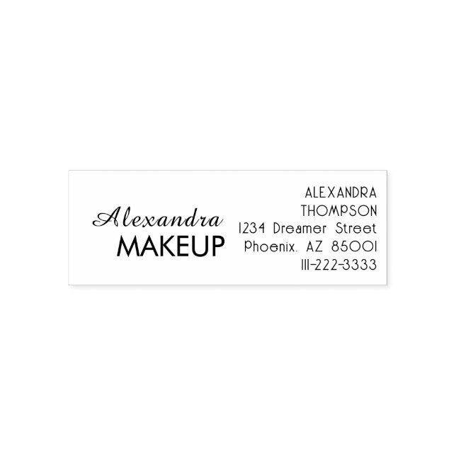 Script Makeup-Studio Name Rücksendeadresse Telefon Permastempel (Design)