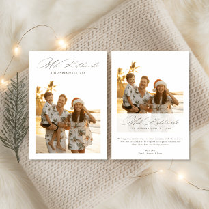 Script Mele Kalikimaka Tropical Family Foto Feiertagskarte