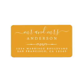 Script Mellow Yellow Wedding Rücksendeadresse Adressaufkleber