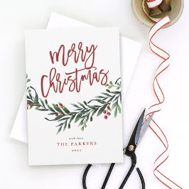 Script Merry Christmas Branch Business Holiday Einladung