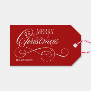 Script Merry Christmas Holiday Geschenkanhänger