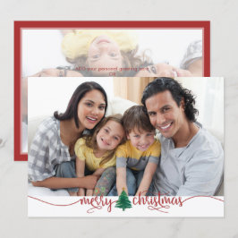 Script Merry Christmas Tree Red Green 2 Foto Feiertagskarte