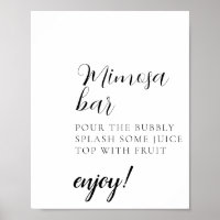 Script Minimal Mimosa Bar Sign