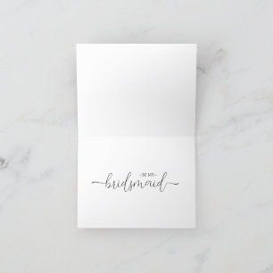 Script Minimal werden Sie meine Bridesmaid-Karte s Dankeskarte