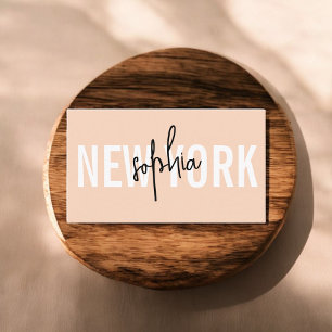 Script Minimalistisch Classy Peach Visitenkarte
