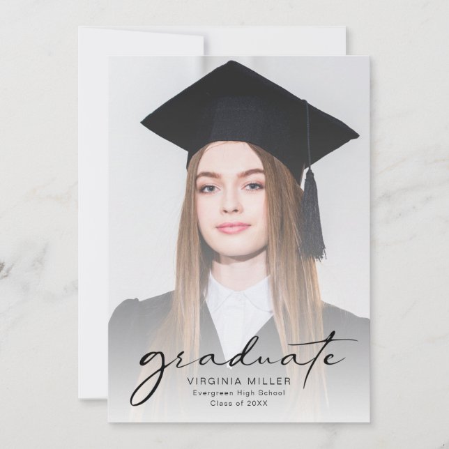 Script Modern Graduate Foto Abschluss Ankündigung (Vorderseite)