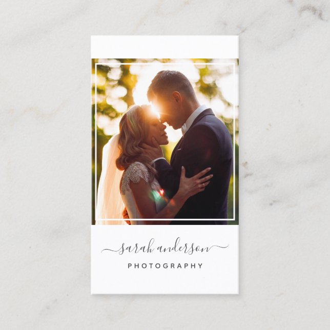 Script Modern Typograf Gerahmt Visitenkarte (Vorderseite)