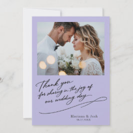 Script Modern Wedding 2 Photos Thank You Card Dankeskarte