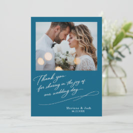 Script Modern Wedding 2 Photos Thank You Card Dankeskarte