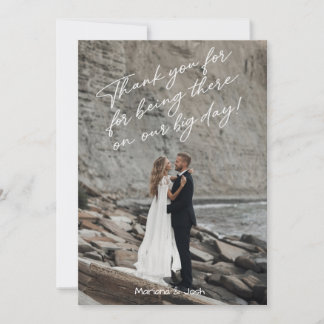 Script Modern Wedding Photo Thank You Card Dankeskarte