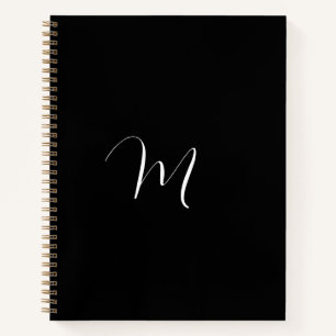 Script Monogram Black Notizbuch