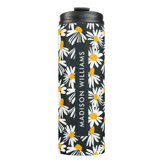 Script Monogram Blume Thermal Tumbler Thermosbecher (Vorderseite)