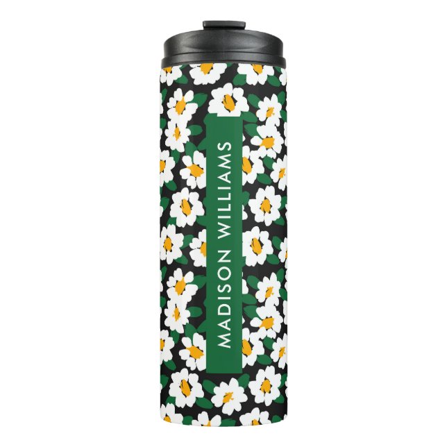 Script Monogram Blume Thermal Tumbler Thermosbecher (Vorderseite)