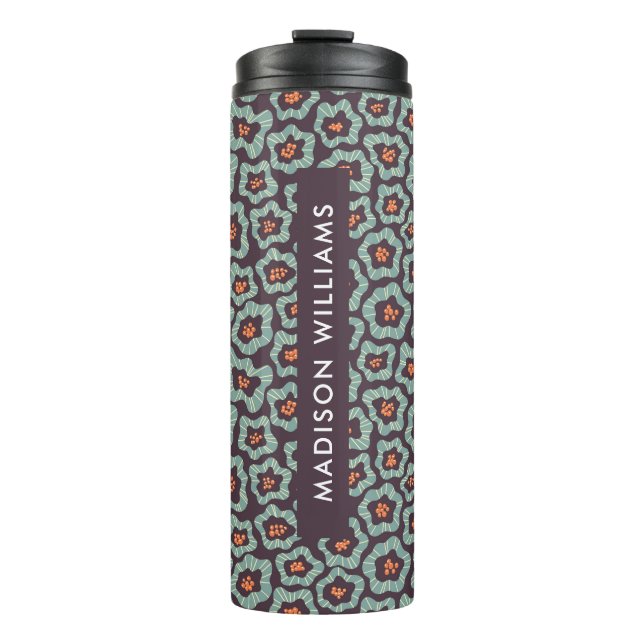 Script Monogram Blume Thermal Tumbler Thermosbecher (Vorderseite)
