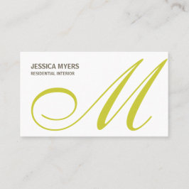 Script Monogram Business Card (Limon) Visitenkarte