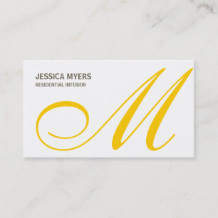 Script Monogram Business Card (Mustard) Visitenkarte