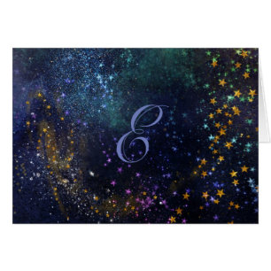 Script Monogram Mitteilungskarten-Starry Night