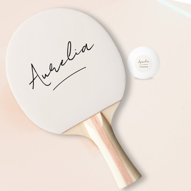 Script Monogram Modern Minimalistisch Feminame Nam Tischtennis Schläger (Von Creator hochgeladen)