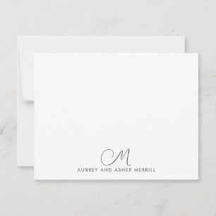 Script Monogram Moderne Stationierung Mitteilungskarte