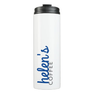 Script Name Coffee Tumbler Custom Gift Navy Blue Thermosbecher