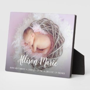 Script Name Elegant Foto Baby Modern Simple Fotoplatte