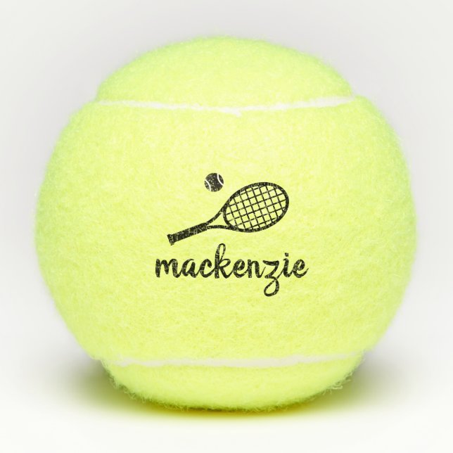 Script Name Modern Personalisiert Tennisbälle (Vorderseite)