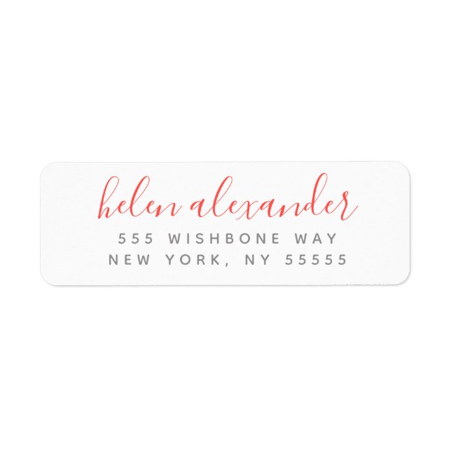 Script Name Personalisiert Coral Rücksendeadresse (Vorne)