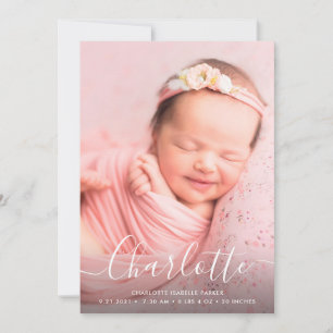 Script Name Simple Modern Baby Birth Ankündigung