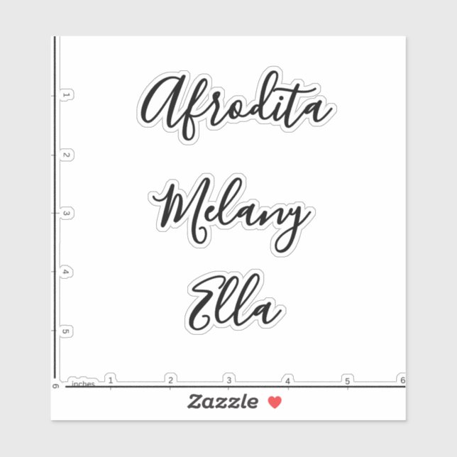 Script name stickers aufkleber (Blatt)