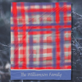 Script Name tartan rot grau moderne Aquarell Fleecedecke